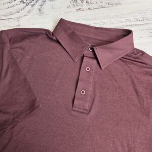 Quince Flowknit Ultra‎ Soft Performance Polo Mens Medium Burgundy Short Sleeve